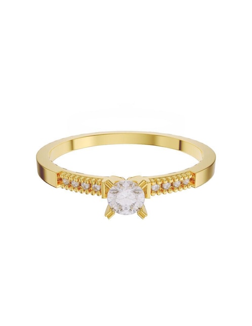 Solitario Fonelli 10 k de oro zirconia