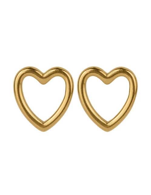Aretes de corazón Elsie con acabado brillante 1