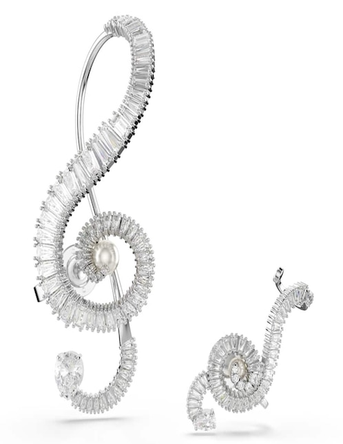 Aretes de nota musical con acabado brillante 1