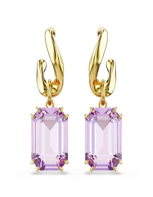 Aretes de octágono Swarovski con acabado brillante