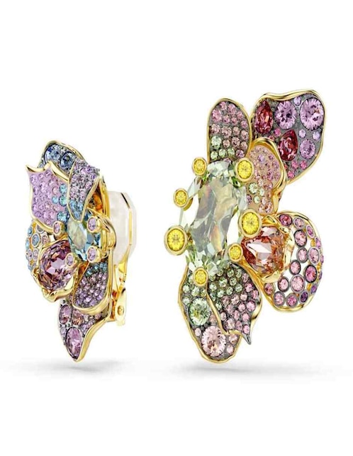 Aretes de flor Swarovski con acabado brillante