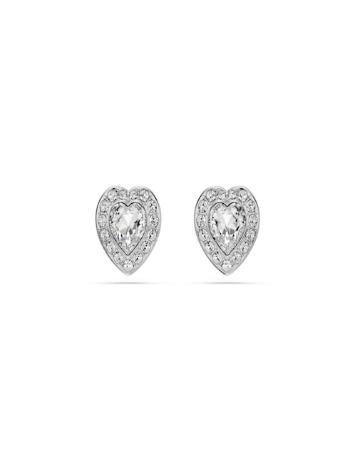 Broqueles de corazón Swarovski con acabado brillante
