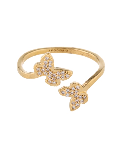 Imagen de producto Anillo de mariposa Apodemia Sparkle circonita con acabado baño de oro 18 k