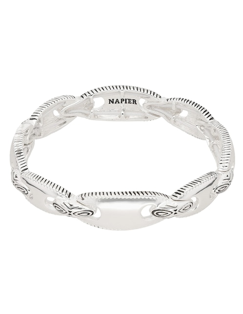 Pulsera Napier Casual Silver Link con acabado pulido