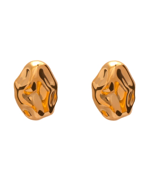 Aretes ovalados Universal Aurela 18K Classic Collection con acabado chapa de oro