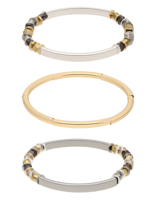 Set de pulsera Nine West Tritone Rounds and Discs