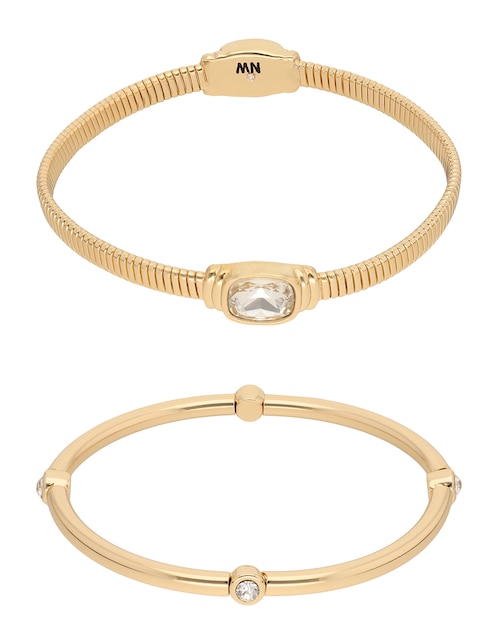 Set de pulsera Nine West Crystal and Chain