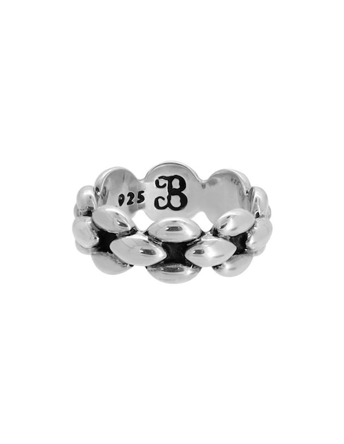 Anillo de eslabones P 925 de plata brillante