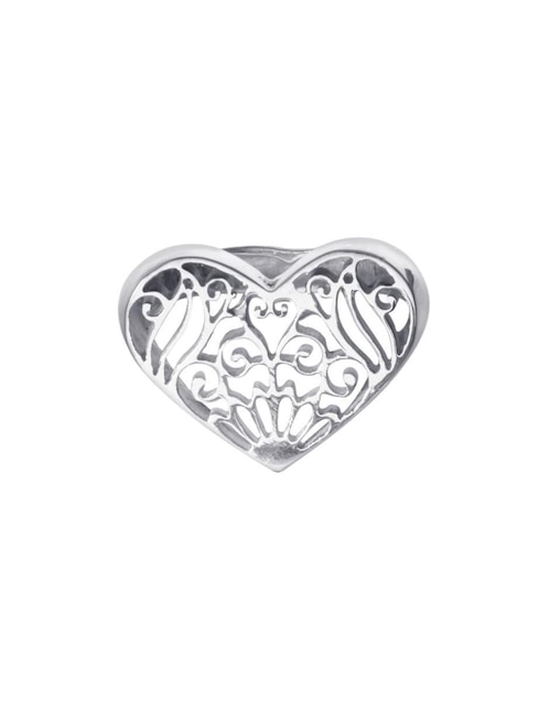 Anillo de corazón P 925 de plata brillante