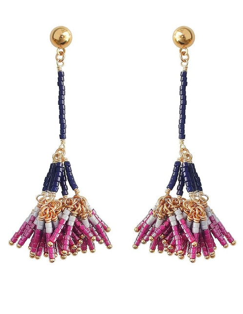 Aretes de borla Sofia Blum con acabado chapa de oro