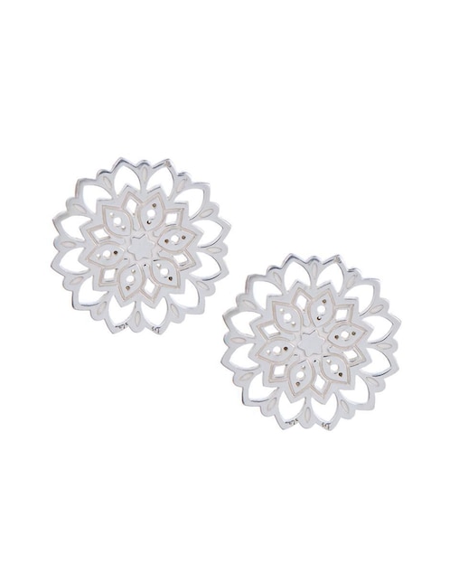 Broqueles de flor Anante Bromelia de plata P 925 con acabado brillante