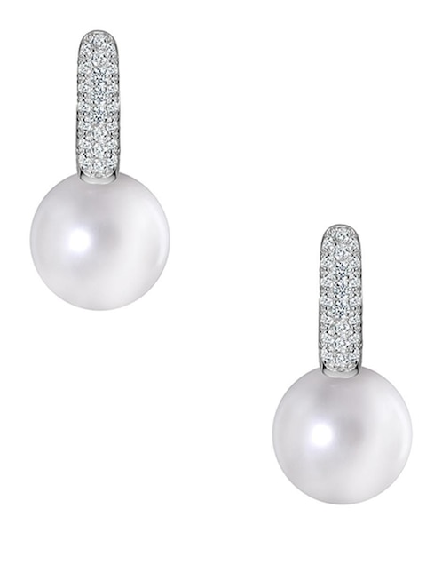 Aretes circulares de plata P 925 perla 1