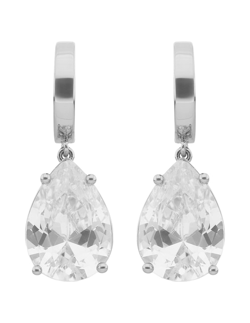 Aretes de gota Champagne Silhouette con acabado brillante cristal 1