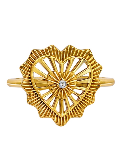 Anillo de corazón Anamora Por Tanya Moss Eterna P 925 de plata zirconia pulido