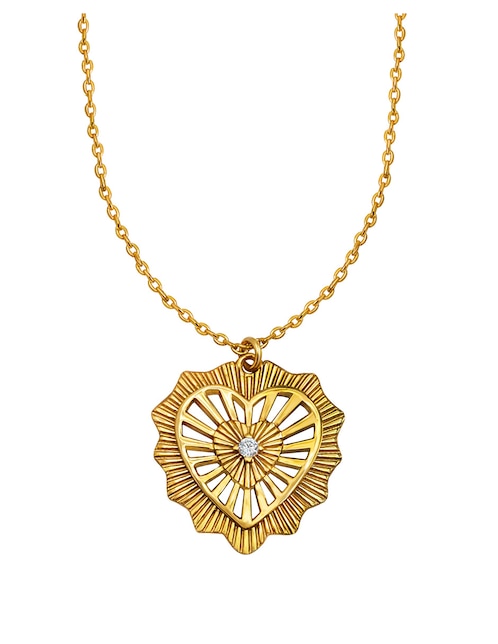 Collar con dije de corazón Eterna de plata 14 K 1