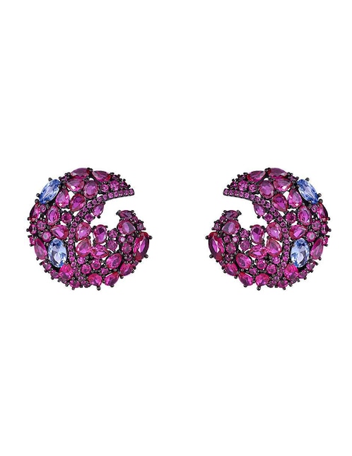 Broqueles circulares Gladkova Joyería de plata P 925 rubí
