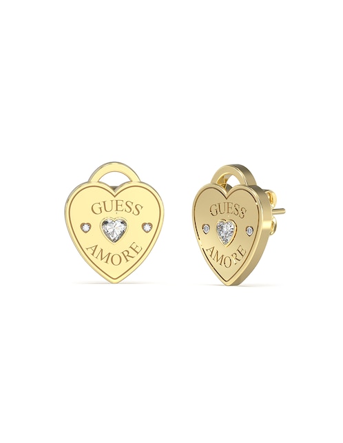 Aretes de corazón Amore con acabado brillante circonita 1