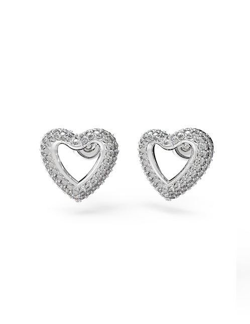 Aretes de corazón Guess Beloved con acabado brillante circonita