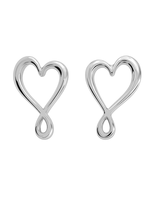 Broqueles de corazón Anamora Por Tanya Moss Garabatos de plata P 925 con acabado brillante