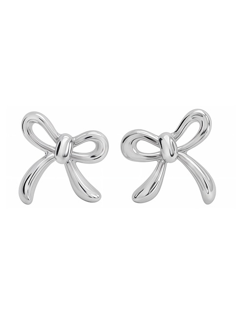 Broqueles de moño Garabatos de plata P 925 con acabado plateado 1