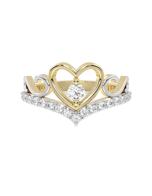 Anillo "de (si aplica)" corazón abba joyas sin familia no aplica 14 k "de" oro zirconia