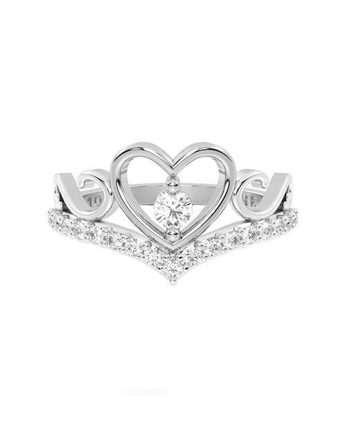 Anillo de corazón 10 k de oro zirconia brillante 1