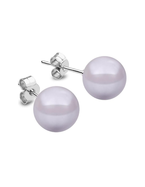 Broqueles redondos Éclair de plata P 925 perla de cristal