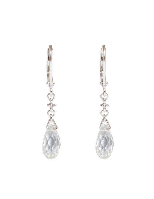 Aretes de gota Silver Shade con acabado brillante cristal 1