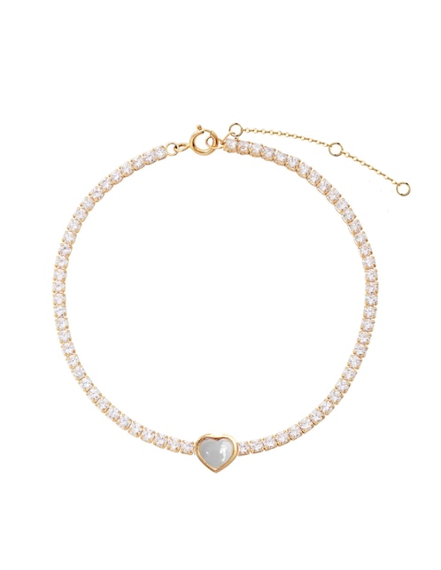 Pulsera Westies de plata con madre perla p 925 Piedra Natural con acabado brillante