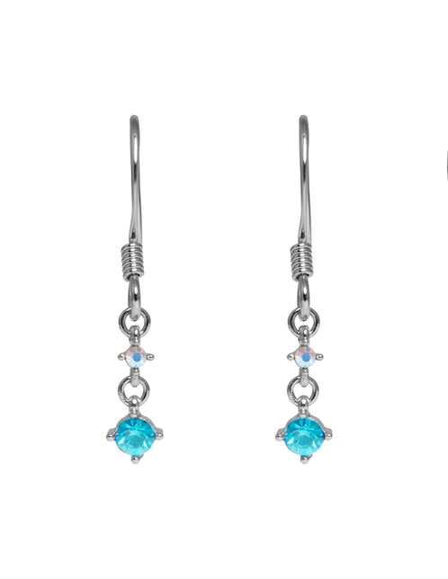 Aretes circulares Chispitas Aqua con acabado brillante cristal 1