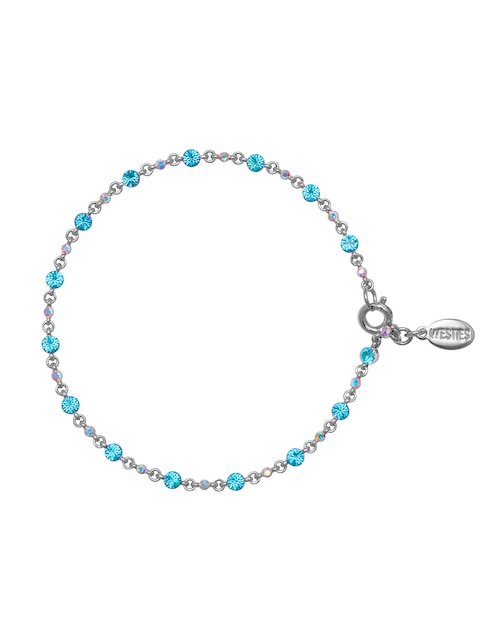 Pulsera Chispitas Aqua con acabado baño rodio 1