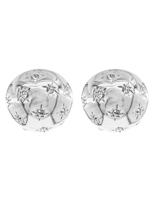 Aretes circulares Mayfer Joyería Atenas con acabado baño rodio