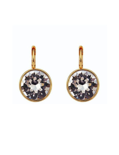 Aretes circulares Ocean Heart Elegance con acabado baño de oro cristal