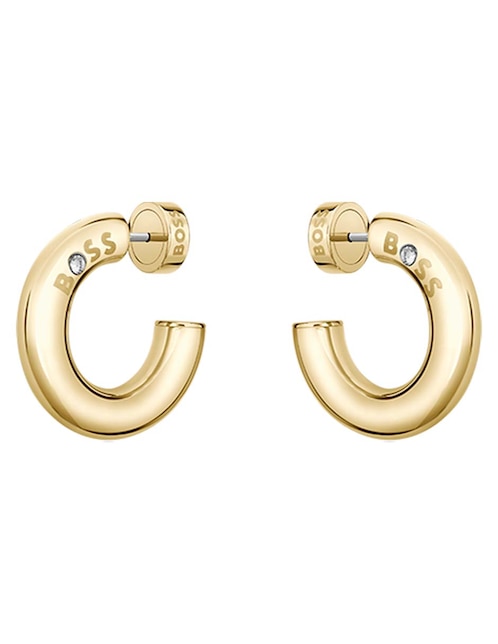 BOSS Aretes de círculo Hugo Boss con acabado brillante cristal