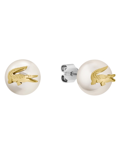 Broqueles Lacoste Matchpoint de acero inoxidable con acabado brillante