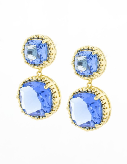 Aretes circulares The Golden Store Única con acabado chapa de oro zirconia