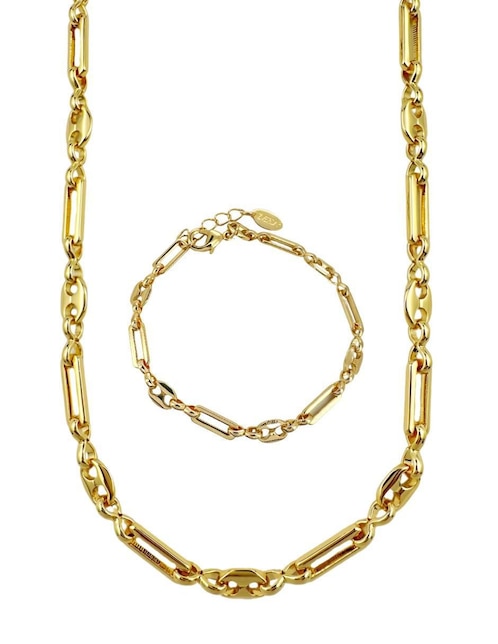 Collar y pulsera Aurore de chapa de oro 18 k