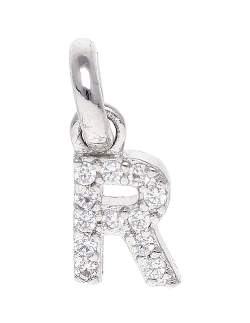 Dije de letra R de plata P 925 circonita 1