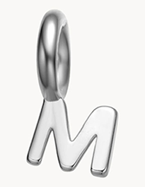 Charm de letra m classic de plata P 925 1