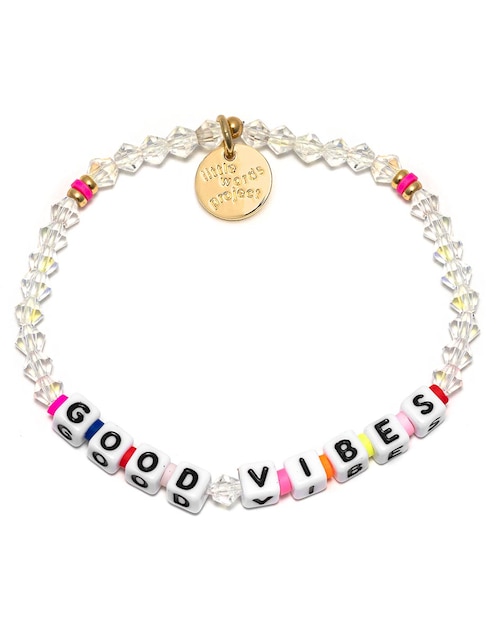Pulsera Little Words Project Good Vibes con acabado chapa de oro