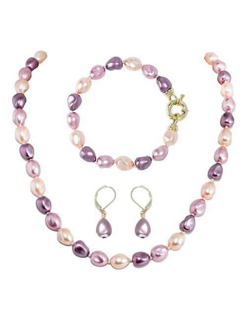 Aretes, collar y pulsera Arette Perlas de Mallorca perla