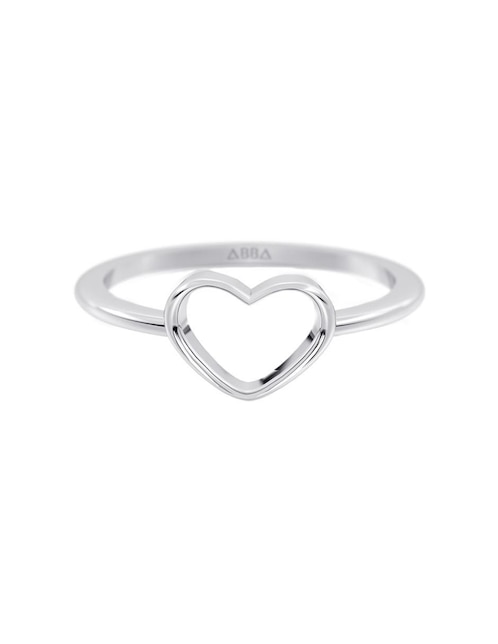 Anillo de corazón 10 k de oro brillante 1