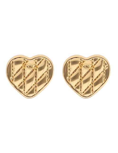 Aretes de corazón Coach con acabado brillante