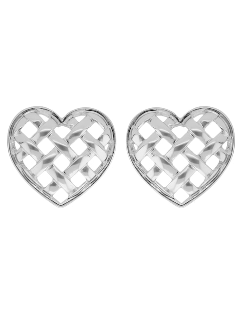Aretes de corazón con acabado brillante 1