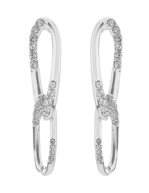 Aretes largos Twisted Crystal Stones con acabado brillante 1