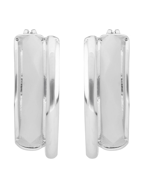 Aretes de círculo Napier con acabado brillante