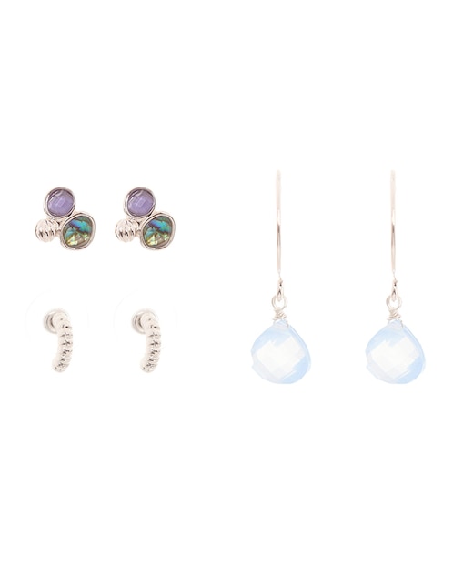 Set de aretes Abalone con acabado brillante 1