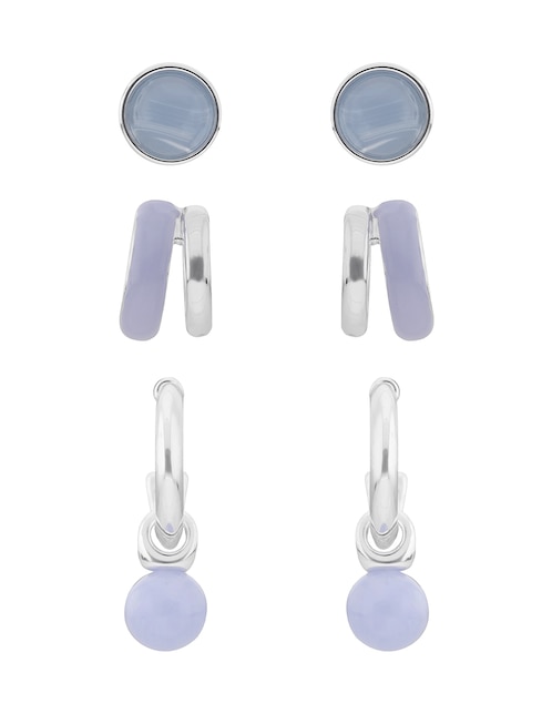 Set de aretes con acabado brillante 1