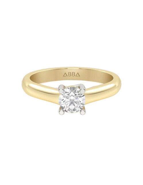 Anillo de compromiso de oro 10 k zirconia