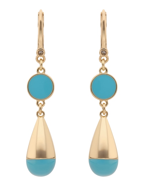 Aretes largos de gota Polly con acabado esmaltado 1